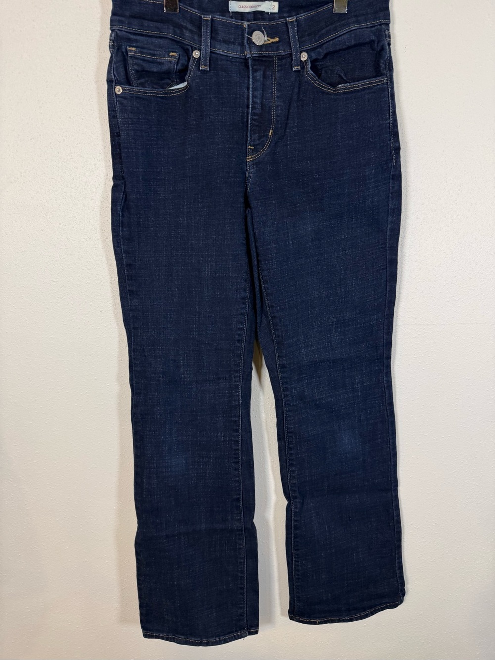 Levi’s Classic Bootcut Jeans Island Rinse Dark Wash Mid Rise Stretch W26 L29